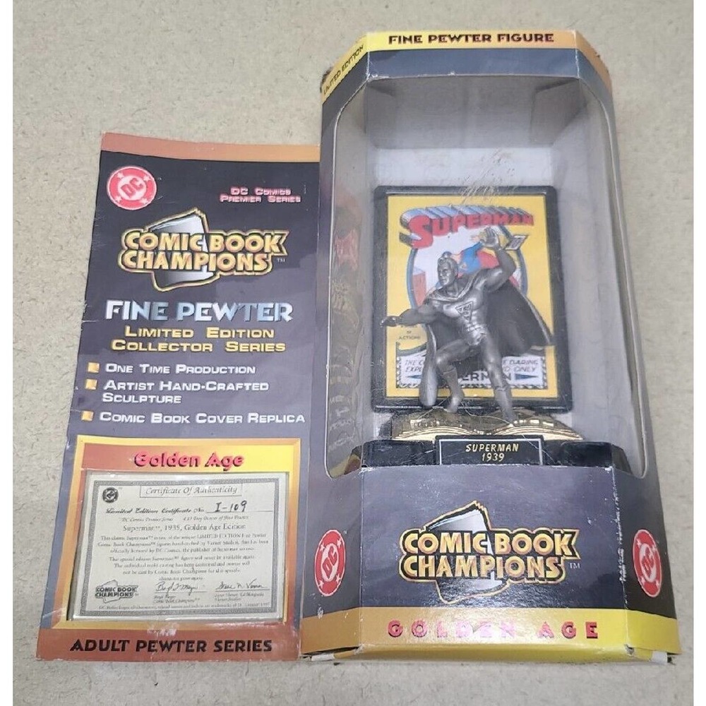 1997 Comic Book Champions Fine Pewter Golden Age 1939 Superman Figure